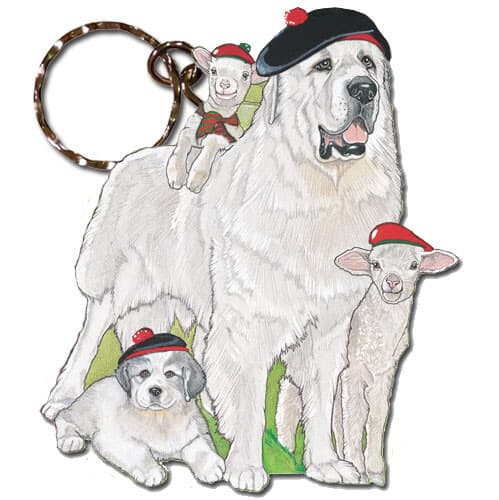 Great Pyrenees Keychain Wooden