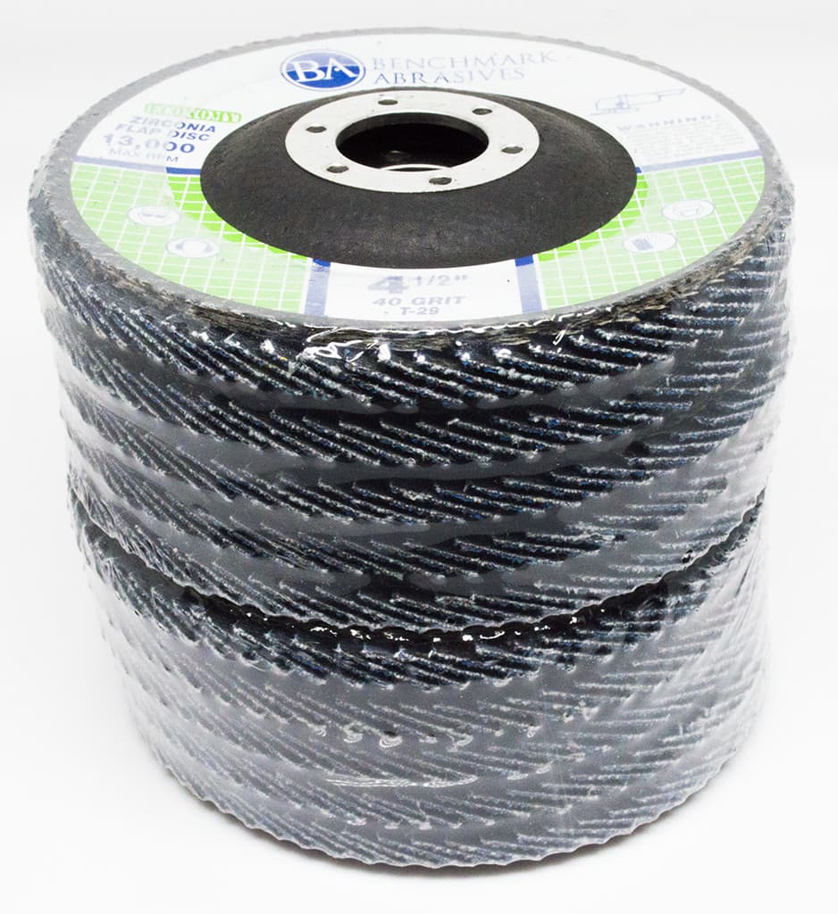 10 Pack - 4.5" Economy Flap Disc Grinding Wheels Type 29 (Angled Face) 4