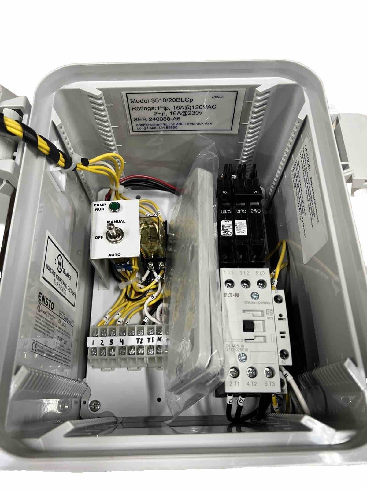 3500 Series Simplex Pump Control Panel, 1 Phase Model 3510/20BLCp 4