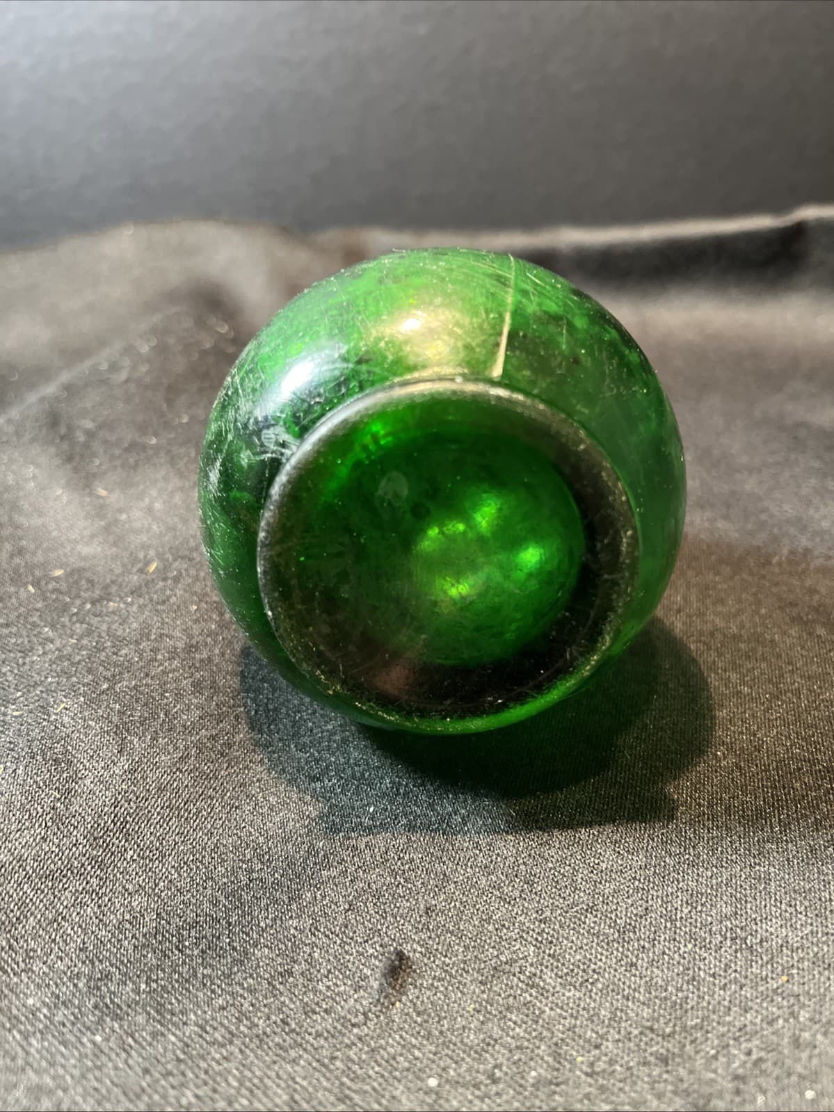 Vintage 1920's-30's Embossed Royal Mint Sauce Emerald Green Bottle Bud Vase 6