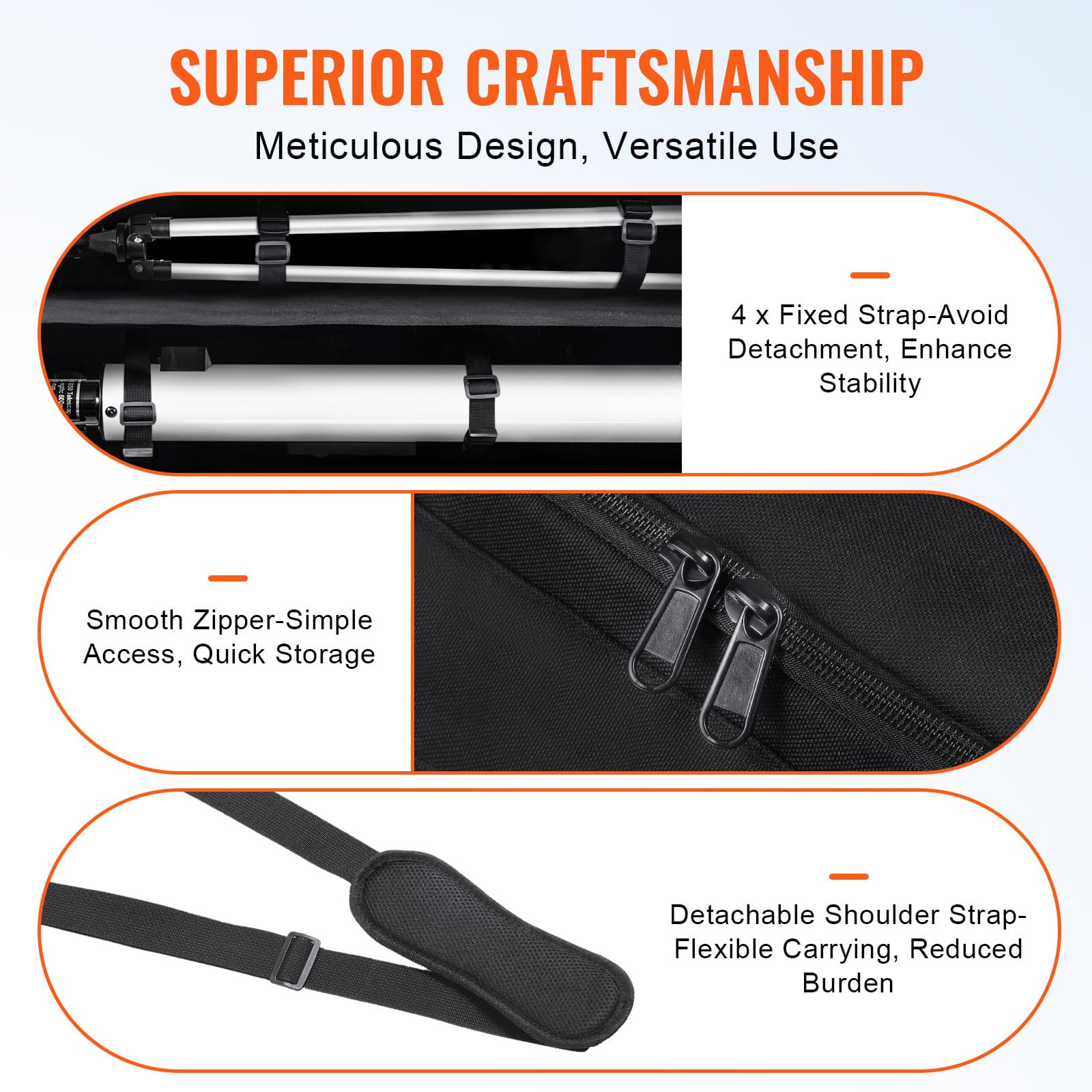 Telescope Case 40.7" Multipurpose Shock-Absorbent Telescope Storage Bag 6