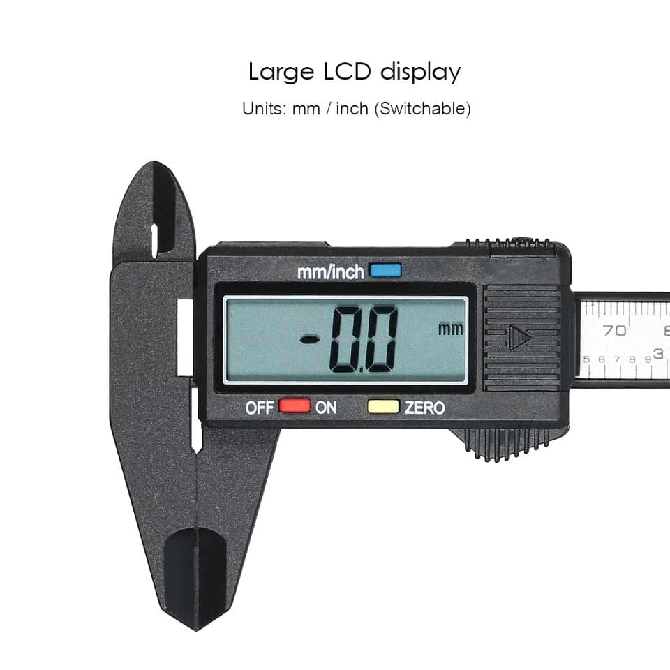 6" 150mm Carbon Fiber Electronic Digital Vernier Caliper Micrometer Gauge LCD 6