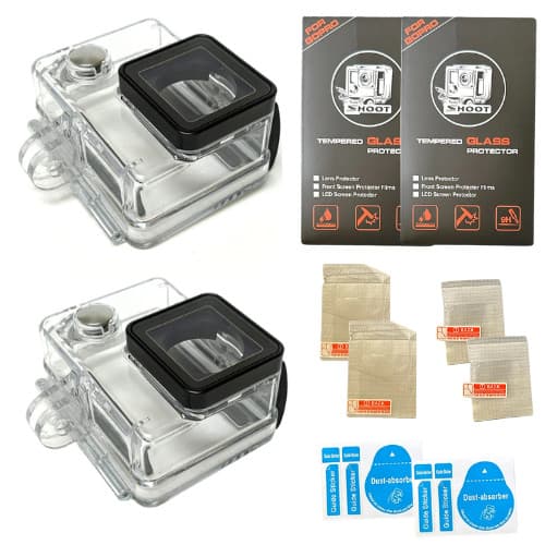 (2) x Waterproof Case Protective Standard Housing For GoPro Hero 3/3+/4