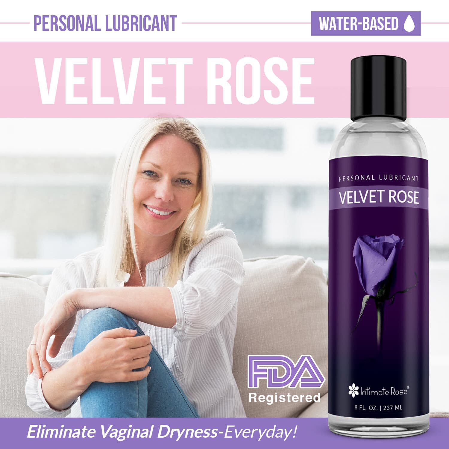 Personal Lubricant Water Based Lube Long Lasting Uni-Sex Lube USA Velvet Rose 2