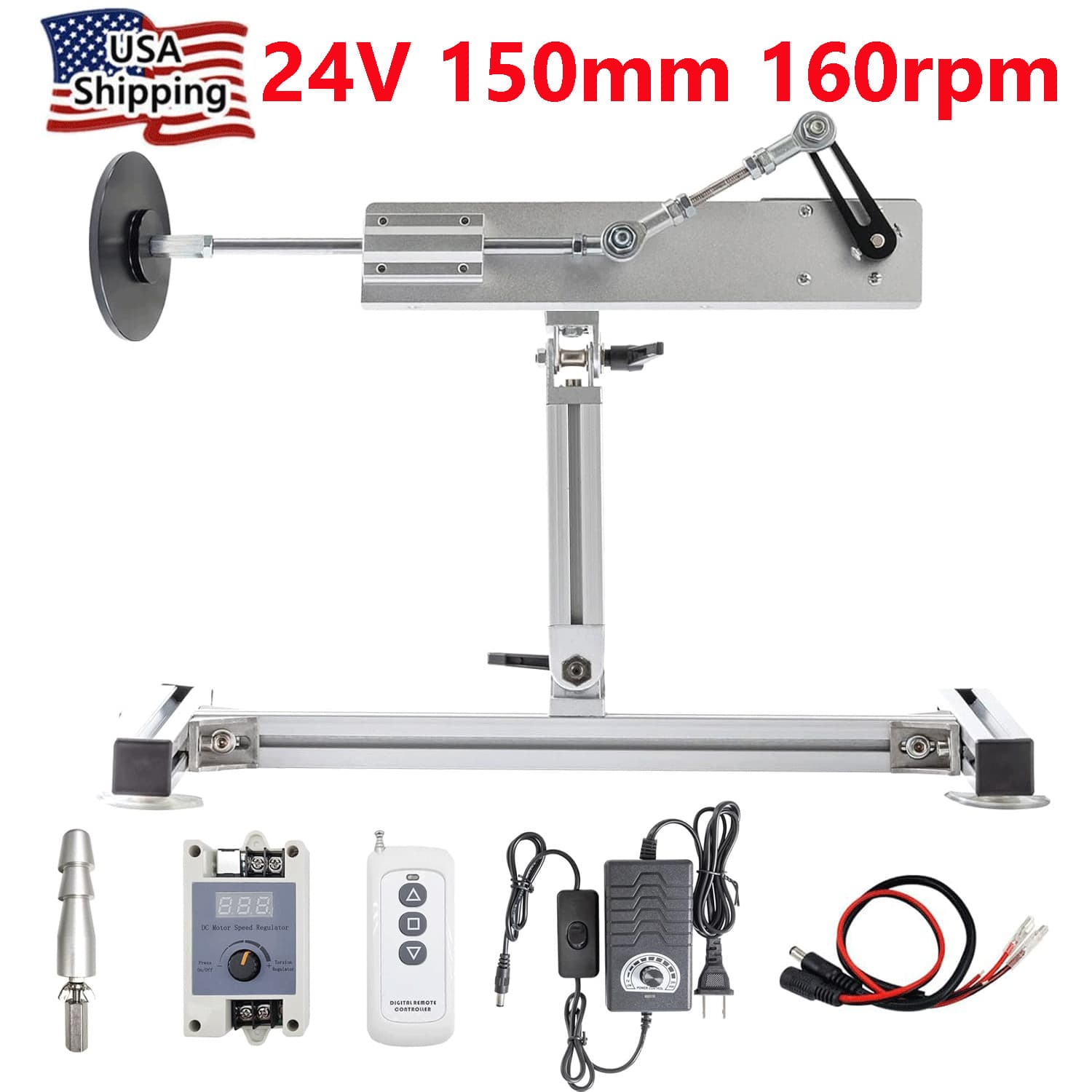 High Torque Cycling Reciprocating Linear Actuator Motor 24V Stroke 6" 160rpm