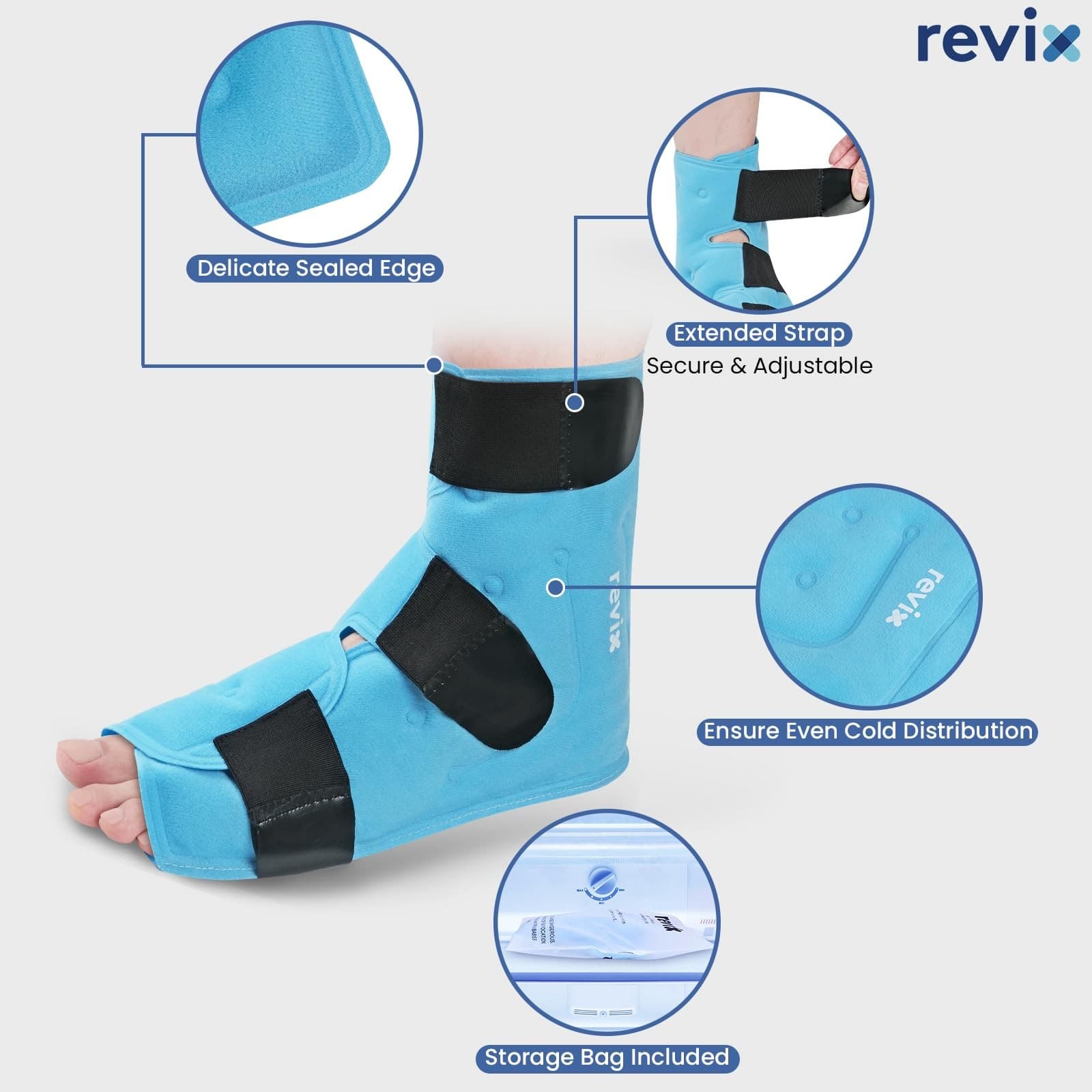 REVIX Large Ankle Ice Pack for Foot Discomfort, Reusable Gel Cold Pack with C... 6
