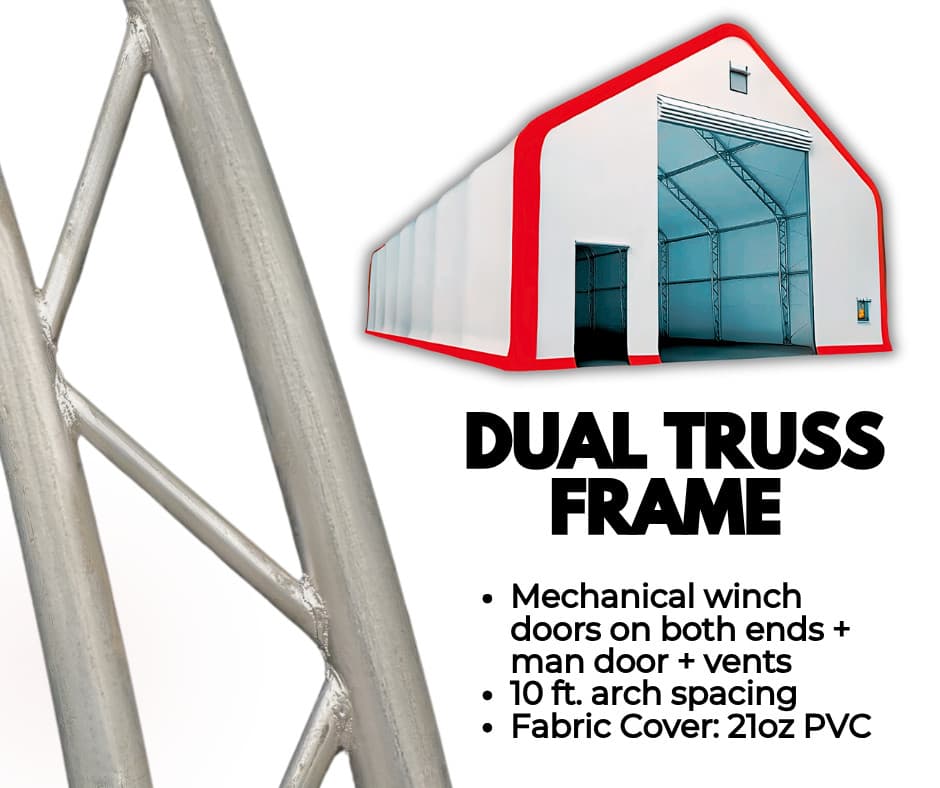 40x60x24 DUAL TRUSS PVC Fabric Canvas Storage Shelter Building Barn/ Shop NEW 5