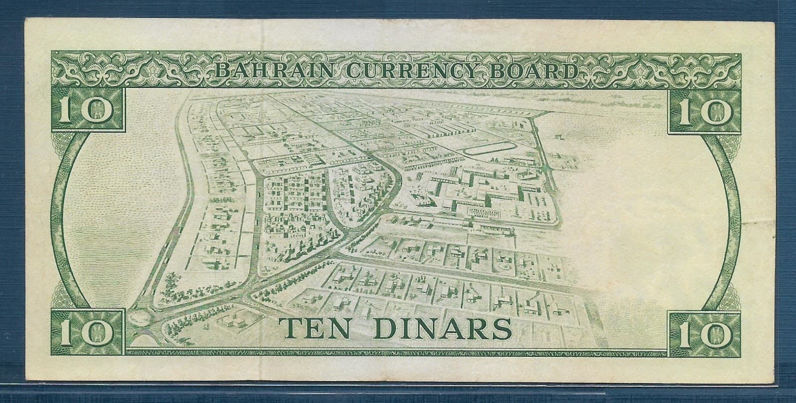 Bahrain 10 Dinars, 1964, P 6a, XF annotation 2