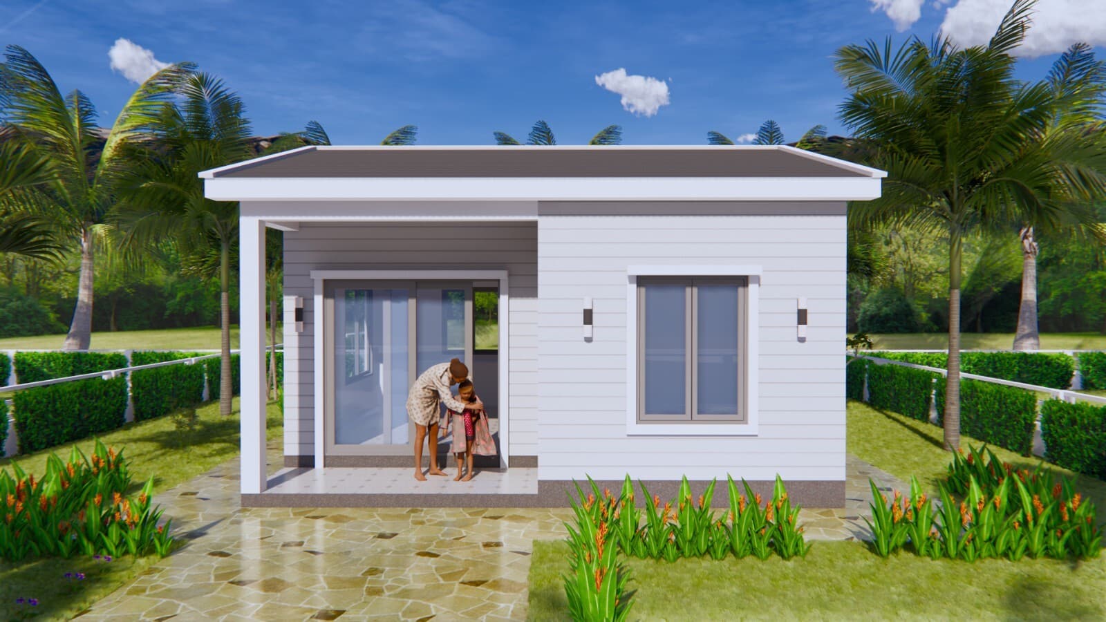 21x21 Feet Tiny House Plans 6.5x6.5 Meter 1 Bed 1 Bath Gable Roof (A4 Hard Copy) 5