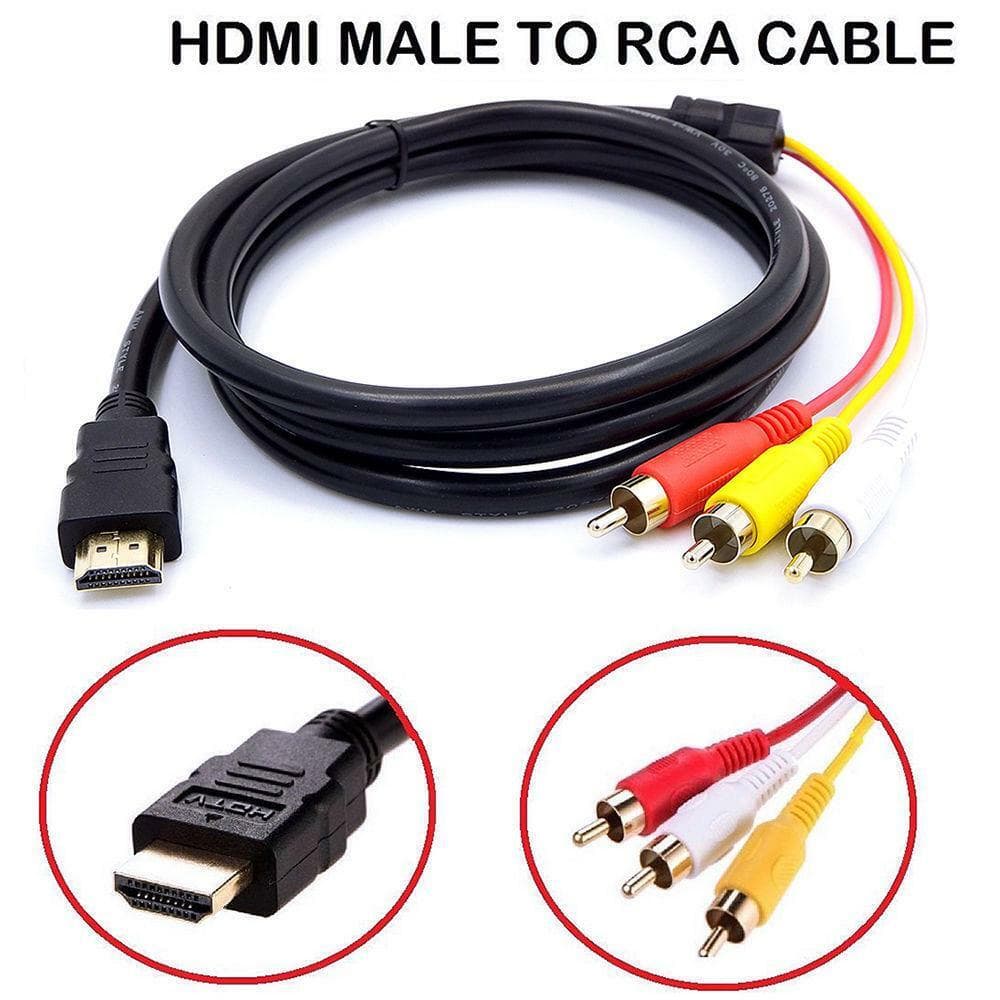 1080P HDMI Male To 3 RCA Video Audio AV Component Converter Adapter Cable HDTV 2