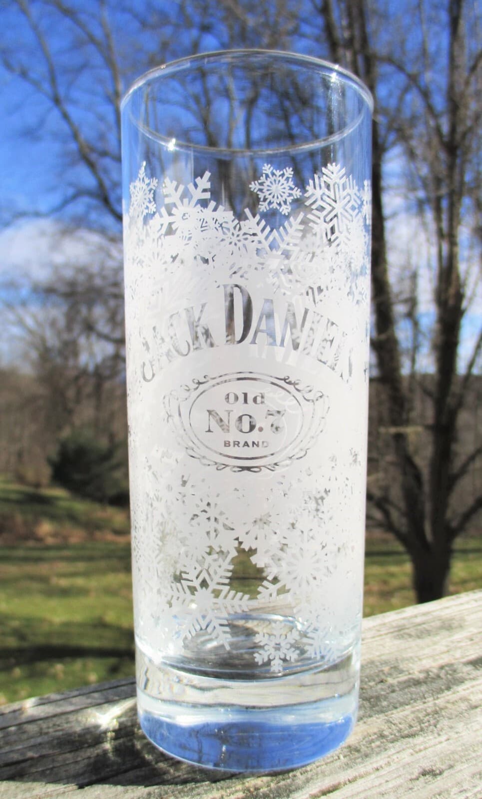 Jack Daniels Old No. 7 Whiskey Snowflake 6" Highball Collins Cocktail Glass