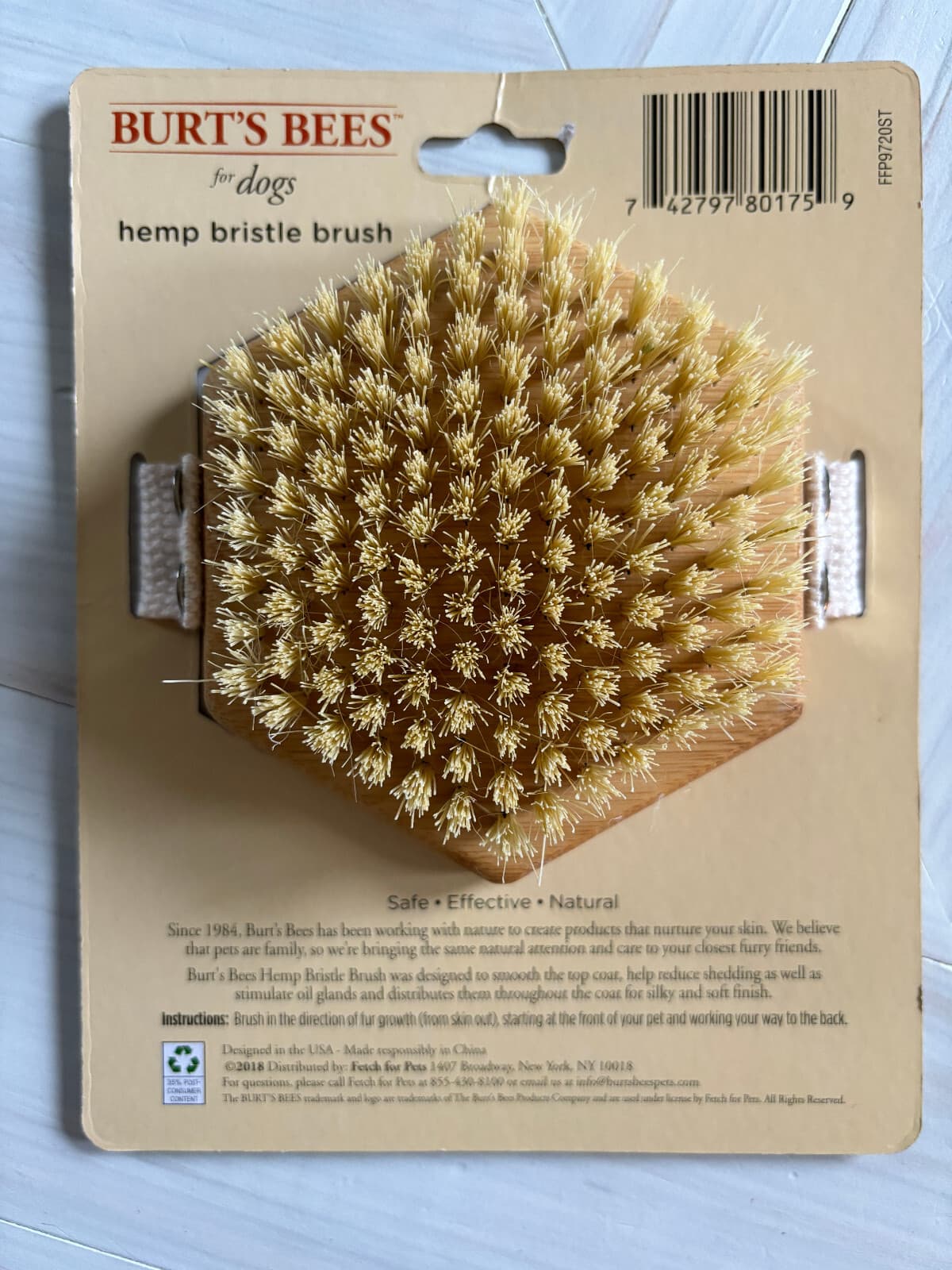 New Burt's Bees Hemp Brush for Dogs Made From Bamboo & Recycled Materials 2