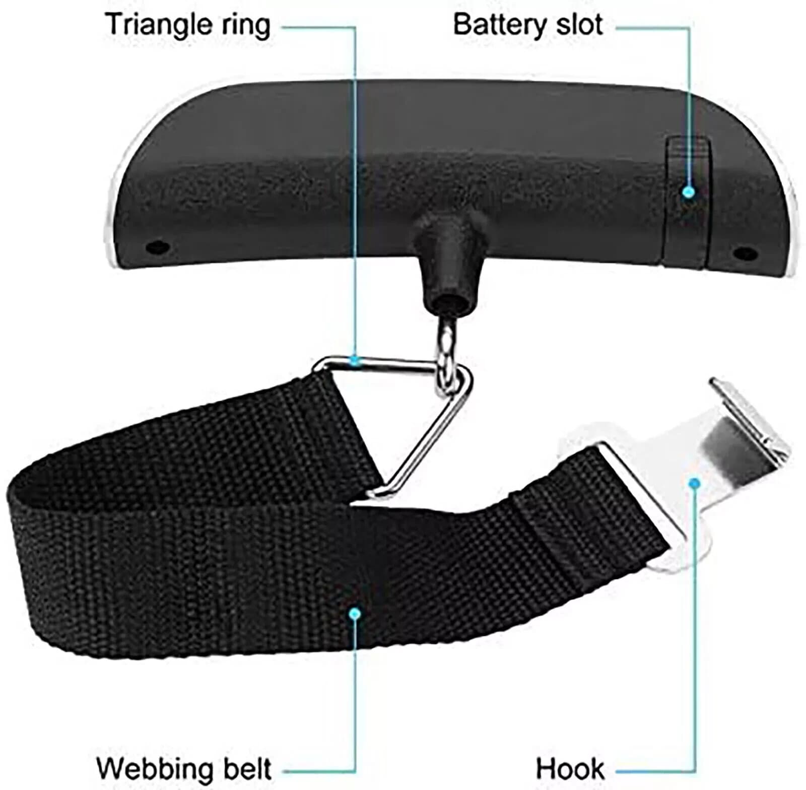 2PCS Portable Travel LCD Digital Luggage Scale Electronic Weight 50kg/10g US 6