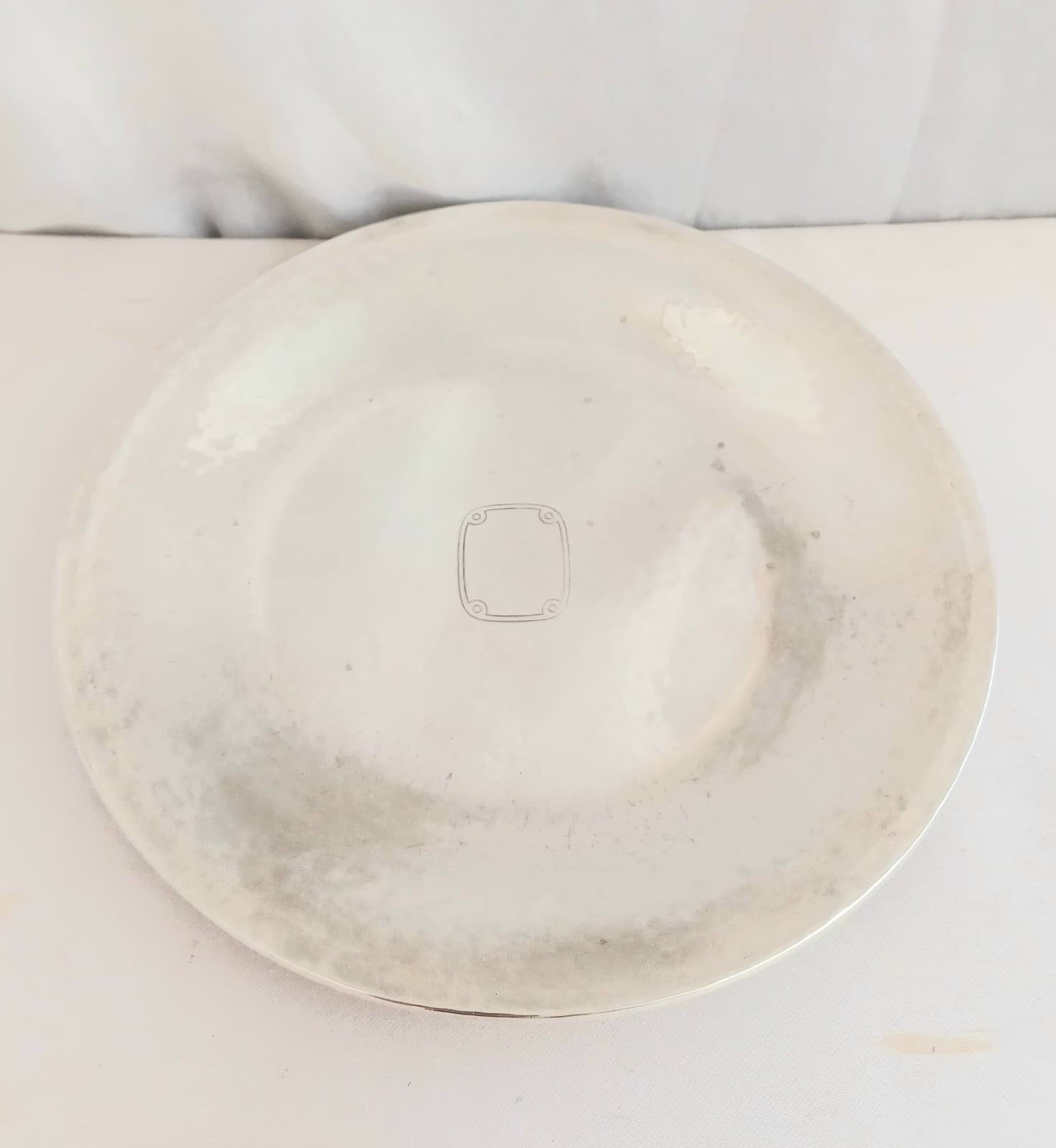 Kerr Sterling Hammered Baby Childs Bowl and Underplate- No mono 6