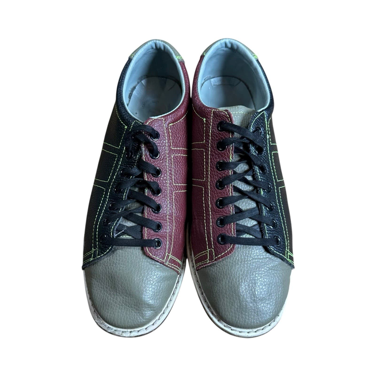 Linds Rental-Style Bowling Shoes Size 12 / 45.5 Maroon Black Gray Used Classic