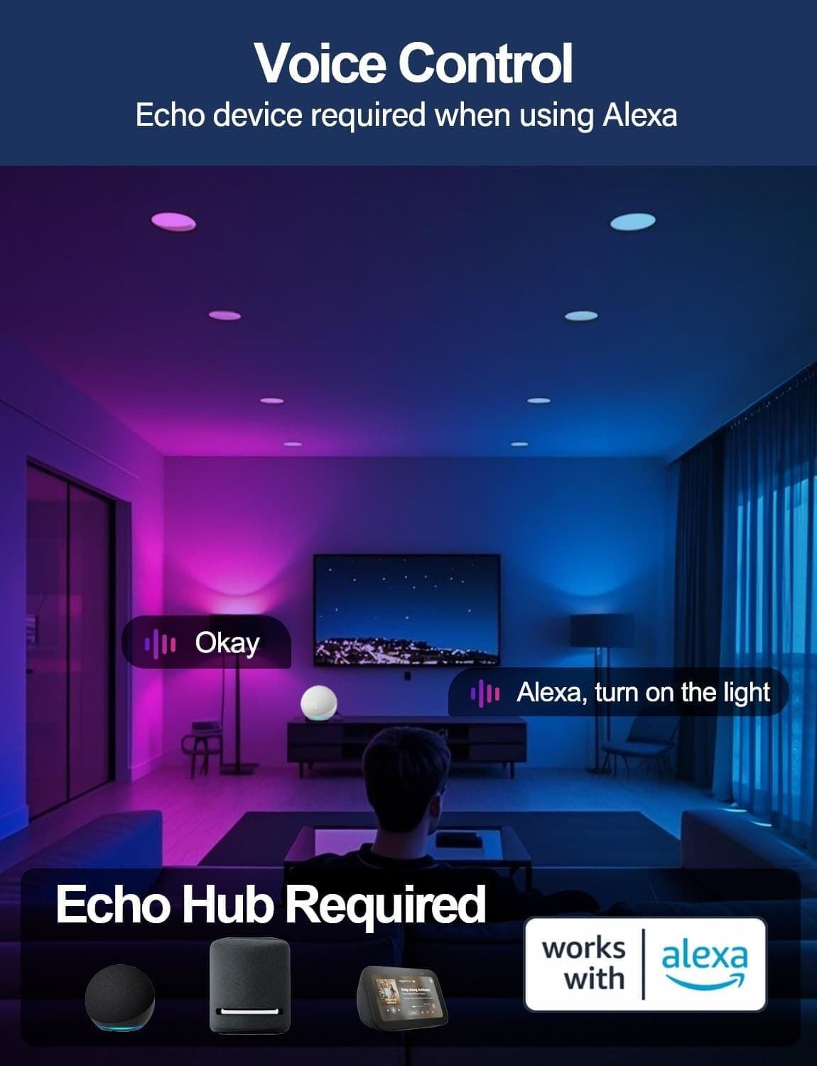 Brand New, Unopened 6 inch LED Recessed Light Work with Alexa App Controlled RGB 3