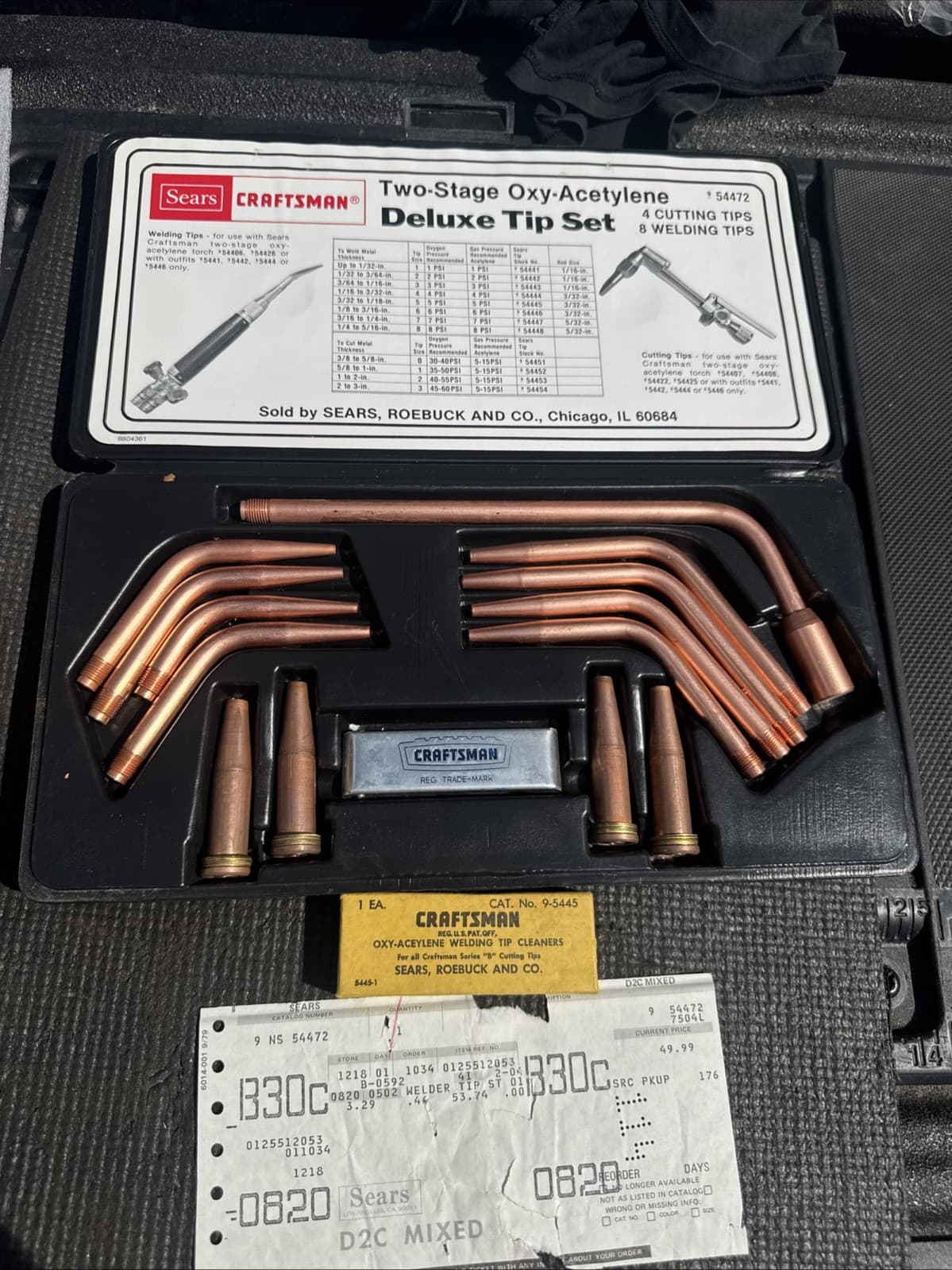 Sears Craftsman USA Nos 2 Stage Oxy Acetylene Deluxe Tip Set 54472 Catalog Only