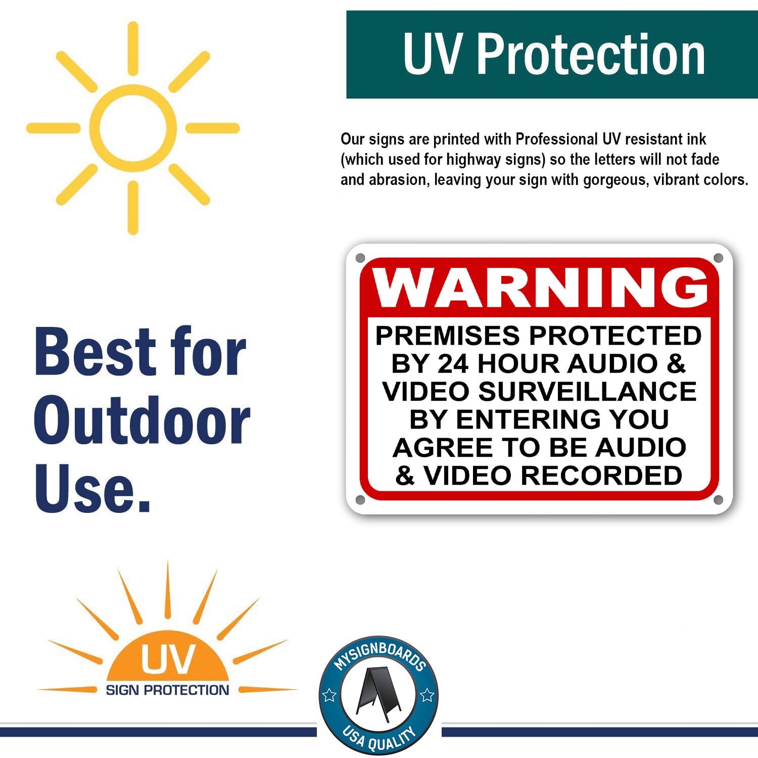 Warning Premises under 24 Hr Audio Video Surveillance home security cctv Signs  3