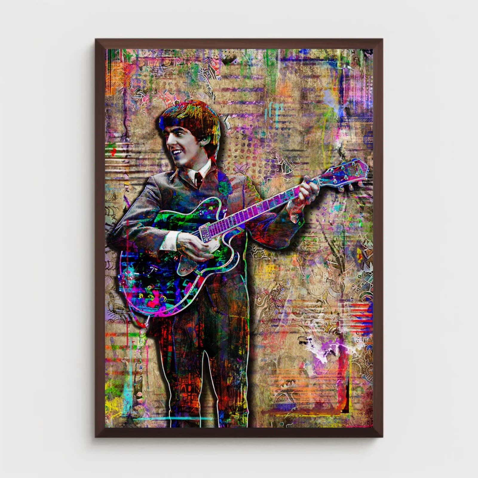 GEORGE HARRISON of The Beatles 12x18in Poster George Harrison Pop Art Free Ship 2