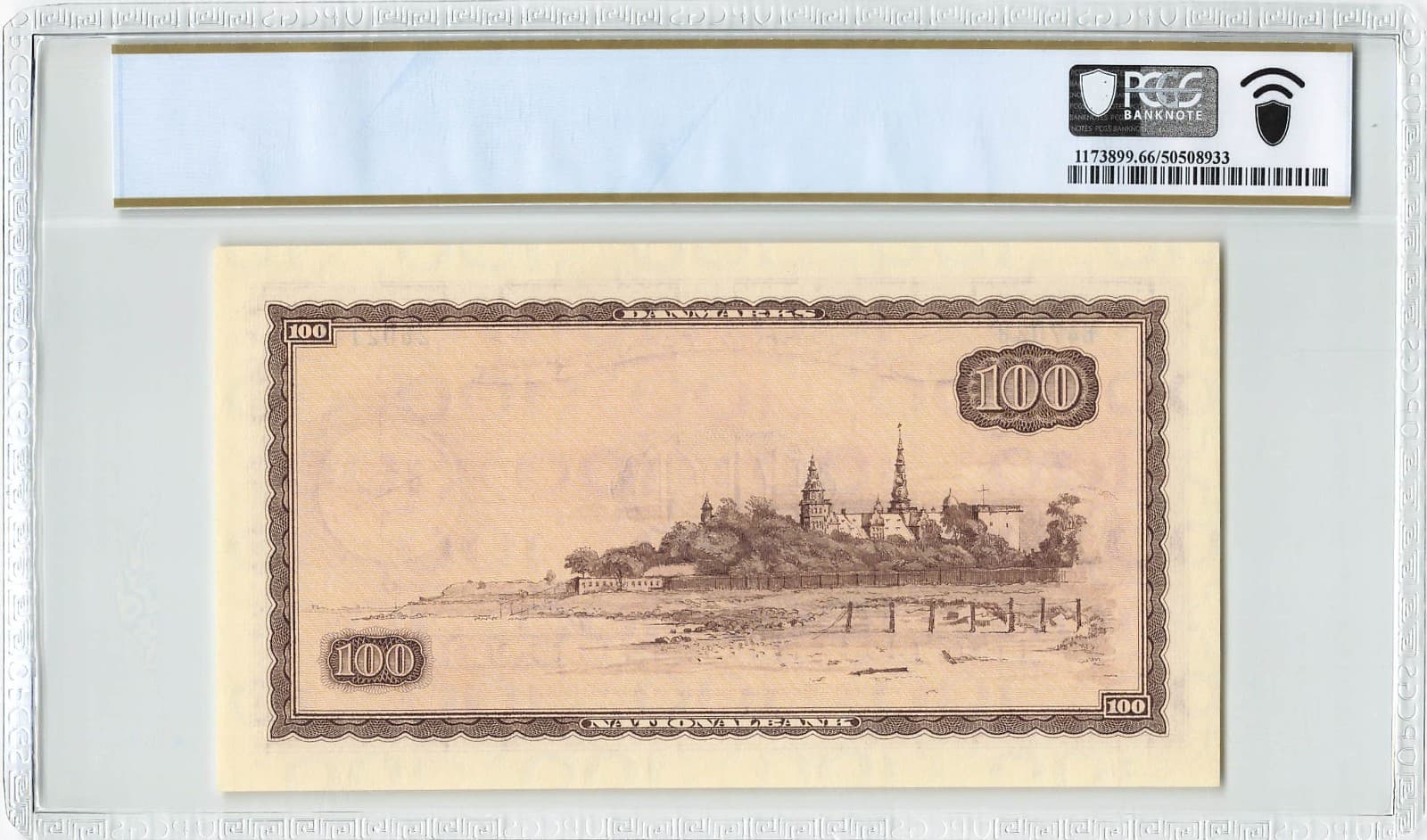 DENMARK 100 Kroner 1970, P-46f, PCGS 66 PPQ Gem UNC Uncirculated & Rare 2