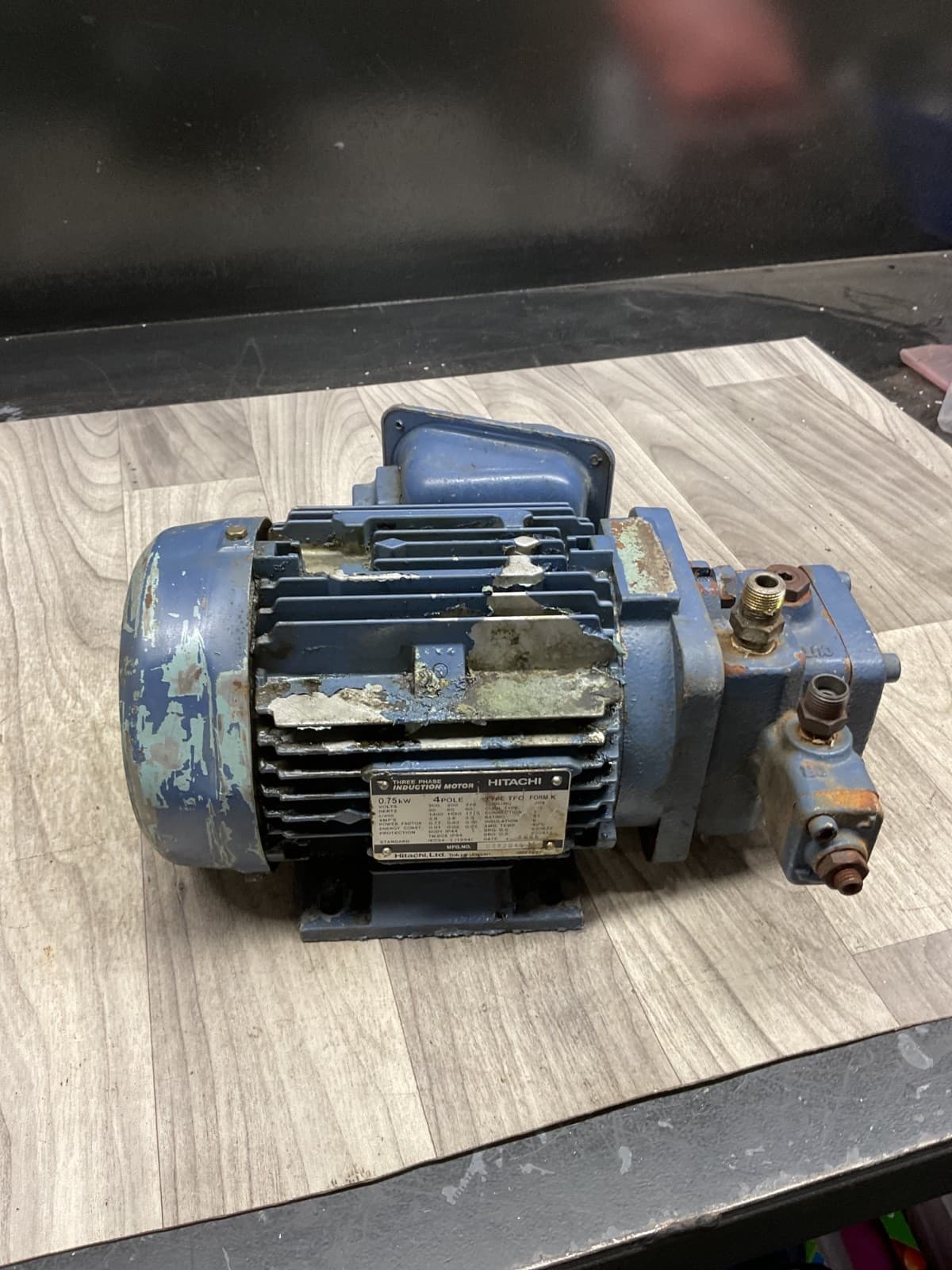 Hitachi  Induction Motor 3Ph, 4Pole, & Nachi Variable Vane Pump #4023D149PR5SI