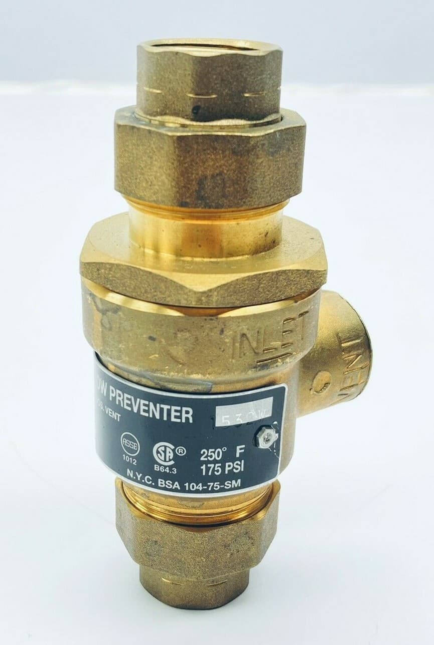 NEW WATTS 9D-M3 BACKFLOW PREVENTER W/ ATMOSPHERIC VENT 175 PSI 250°F 5