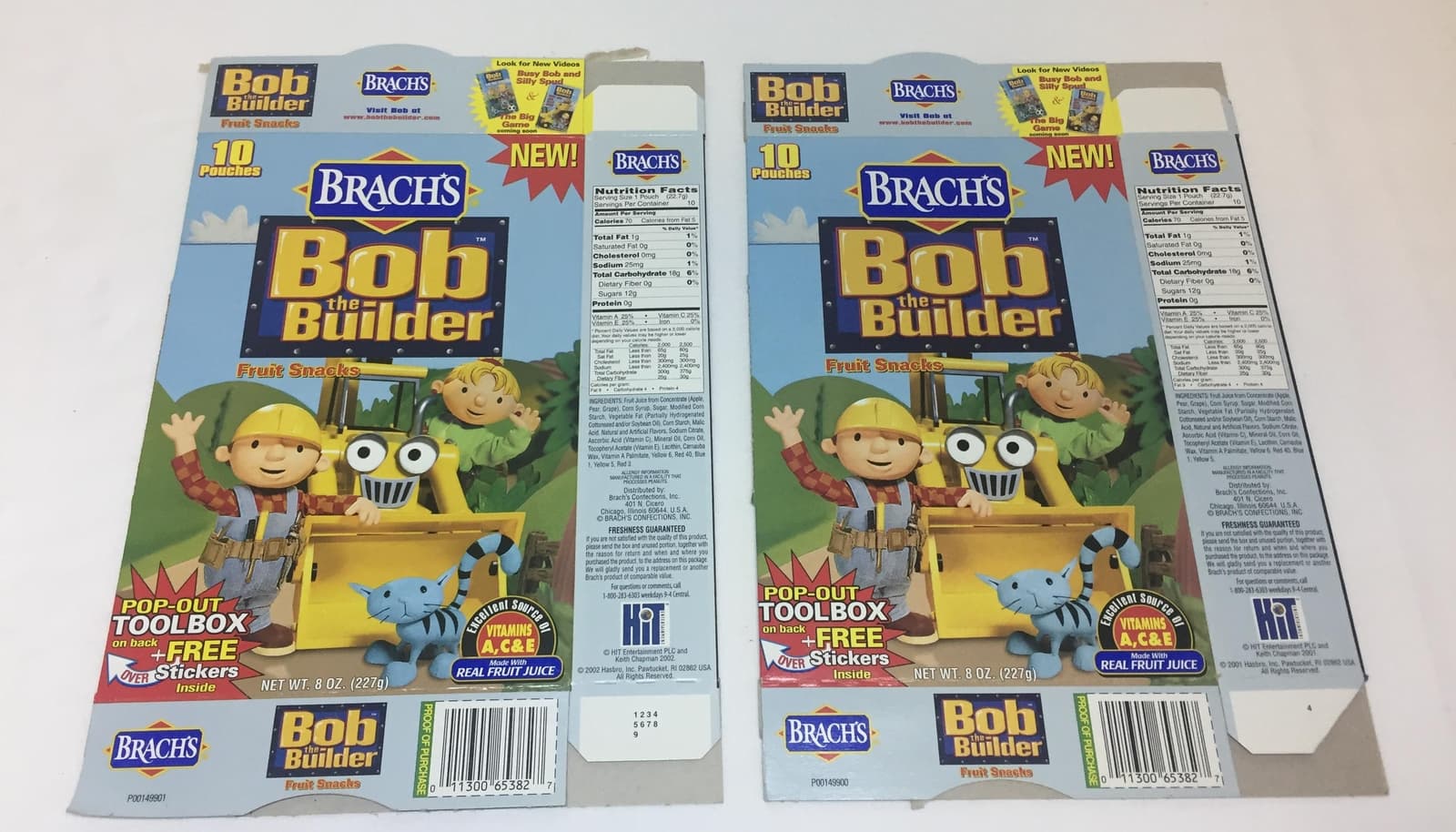 lot of two Brach's Fruit Snack boxes ~ BOB THE BUILDER