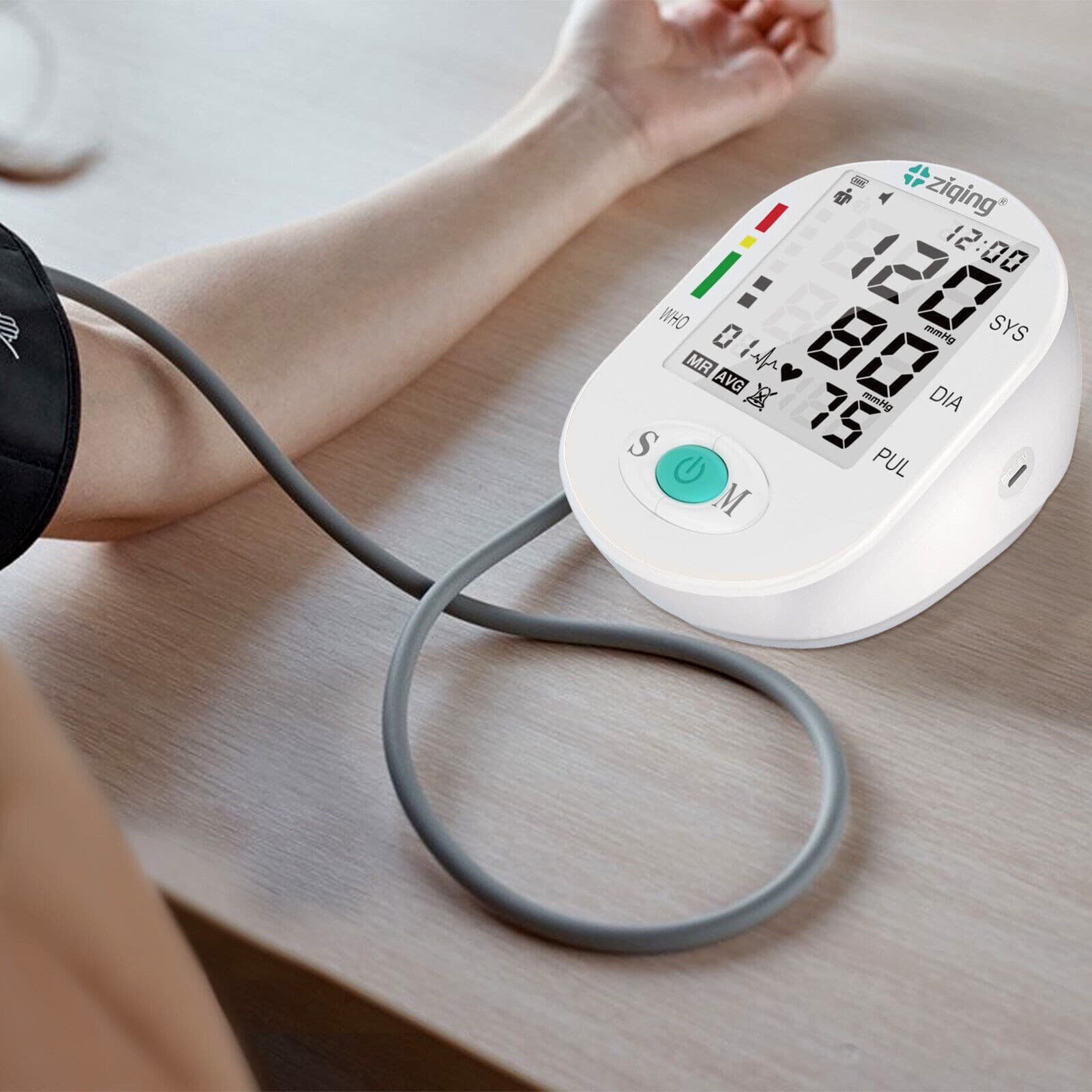 Digital Blood Pressure Monitor Upper Arm Heart Rate Machine BP Large Cuff 6