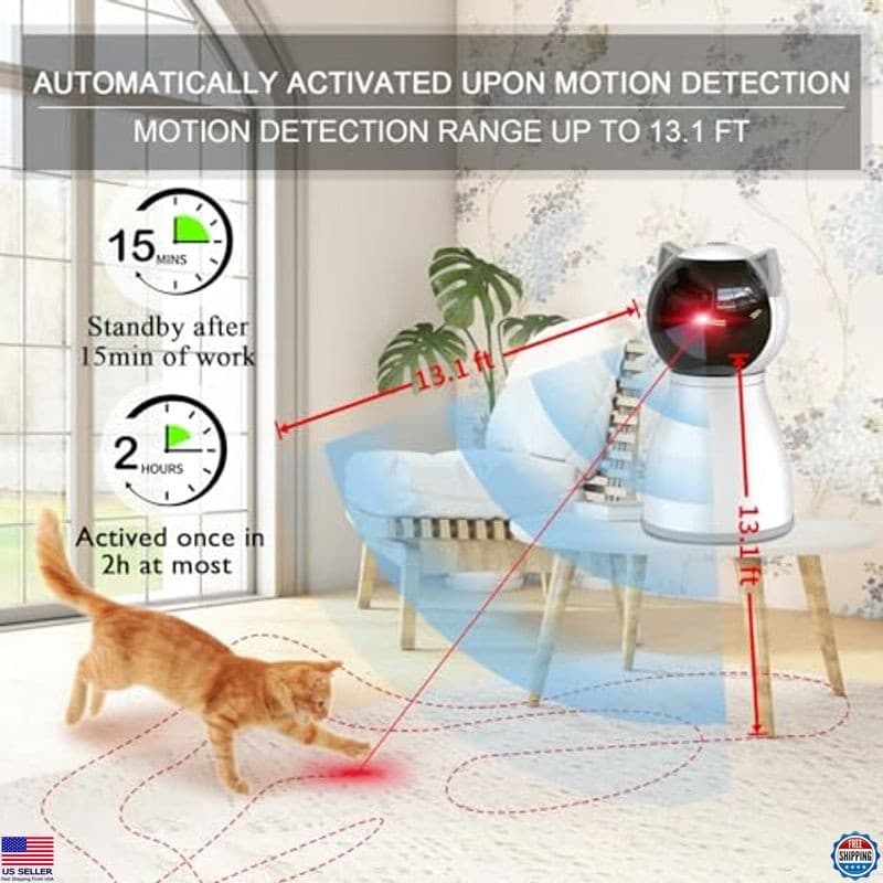 4th Gen Rechargeable Laser Cat Toy - Motion Activated with Random Trajectory 3