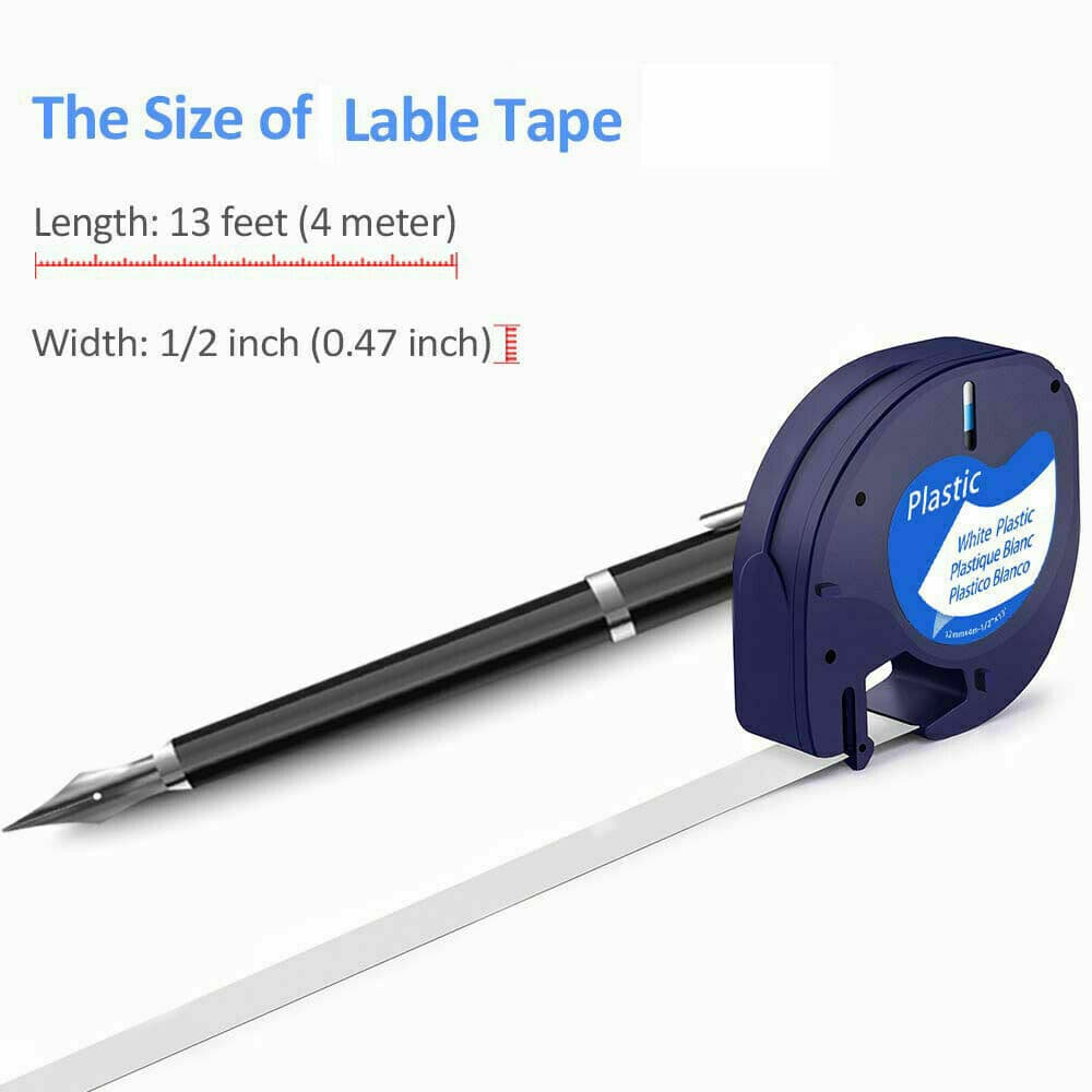 7PK Dymo LetraTag Refill 91330 91331 Plastic Paper Label Tape 12mm LT-100H QX50 6