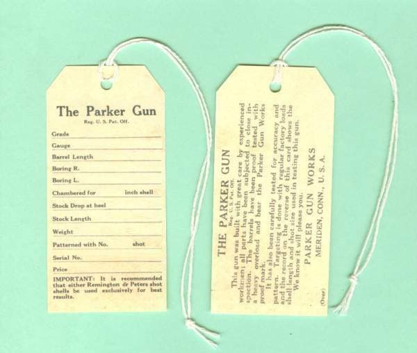Parker Brothers Hang Tag Reproduction