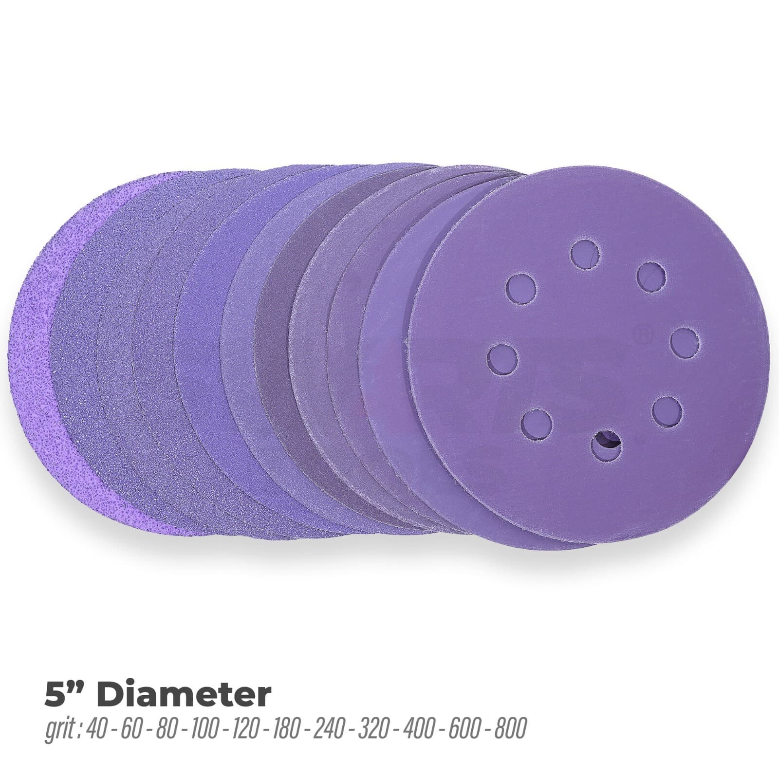 Sanding Discs Pads for Orbital Sander Circular Hook & Loop - 125mm 5" 150mm 6" 2