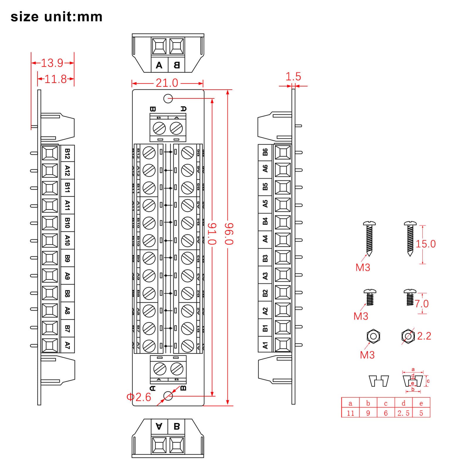 2 Units Power Distributor 10A 2 Inputs 2*12 Outputs Distribution Module DC AC 4