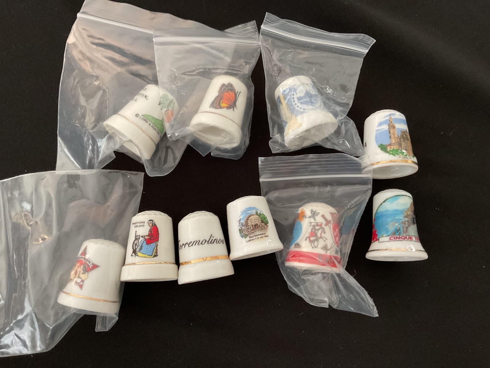 Lot Of 125 Sewing Thimbles Random Misc Bone China Ceramic Porcelain 5