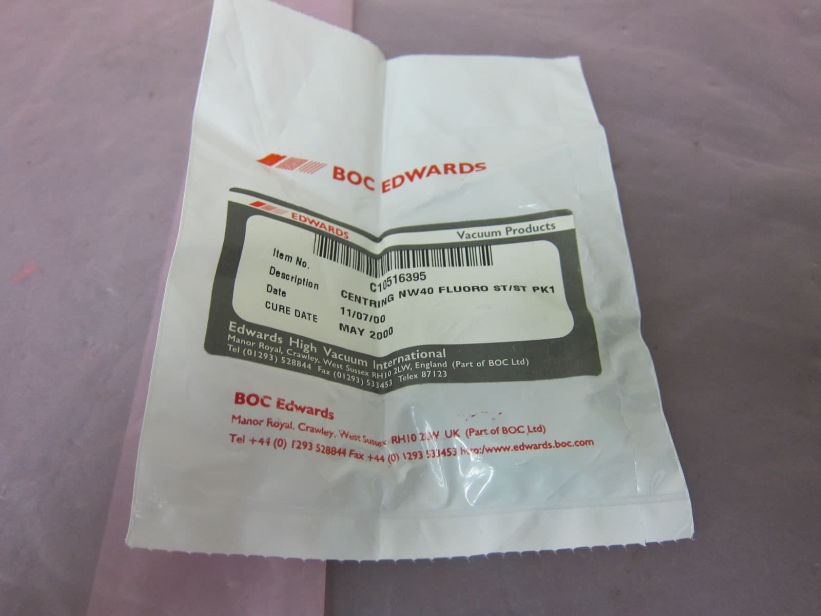 2 AMAT 3700-01624 Seal CTR, Ring Assembly, NW40, Oring SST 405895 2