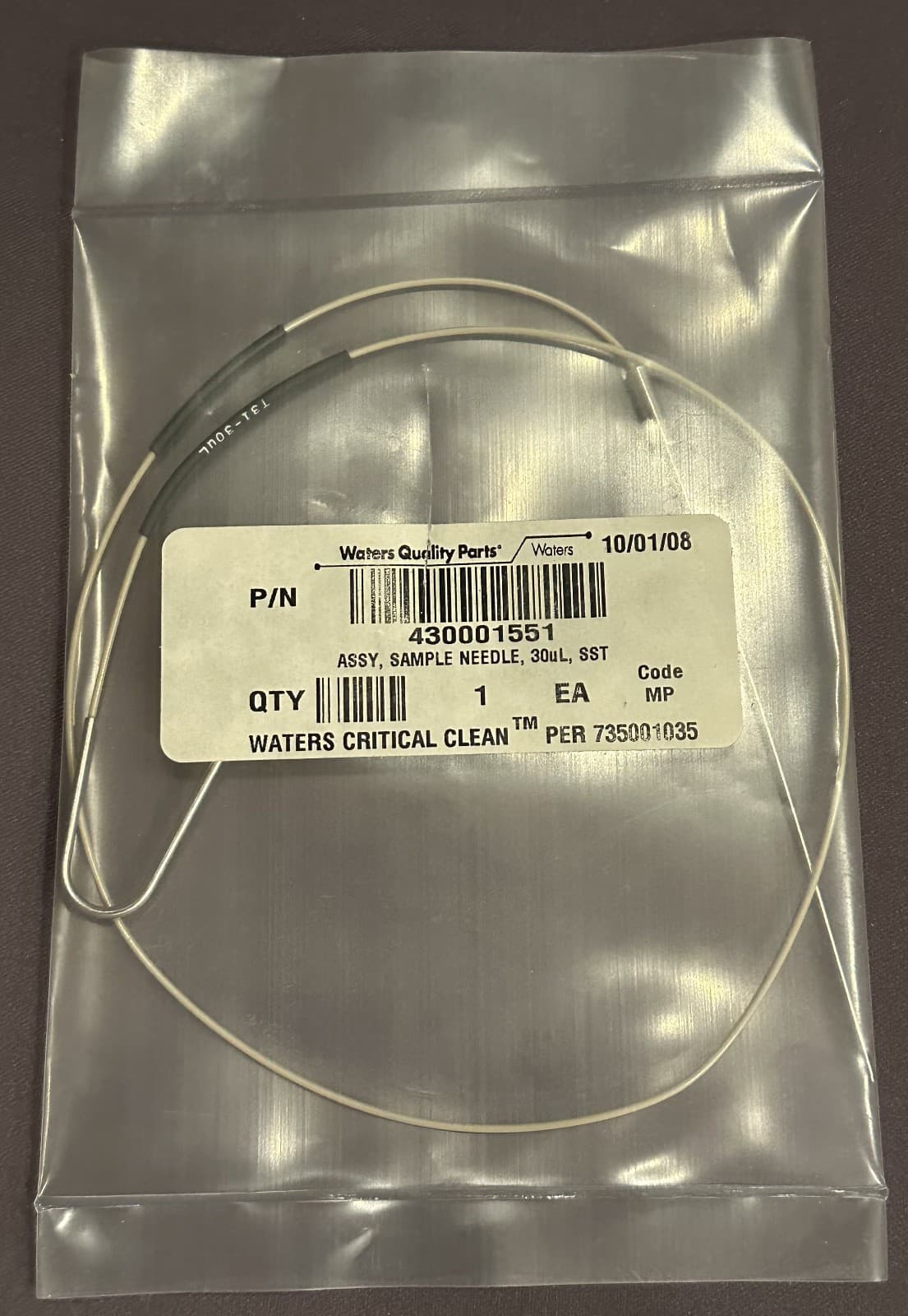 Waters® Critical Clean 430001551 Assy, Sample NL, 30µL, SST - NEW SEALED 2