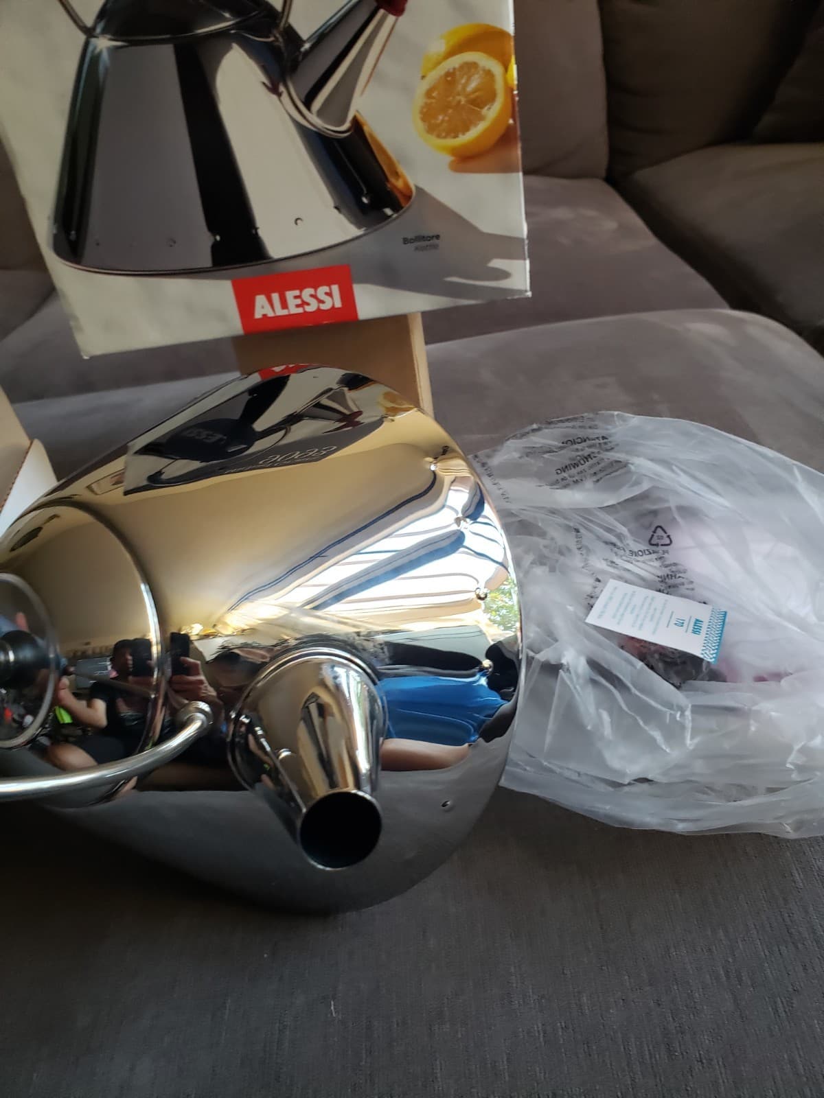 Alessi Michael Graves Kettle w/ Bird Whistle, Blue Handle Model 9093 AUTHENTIC 4