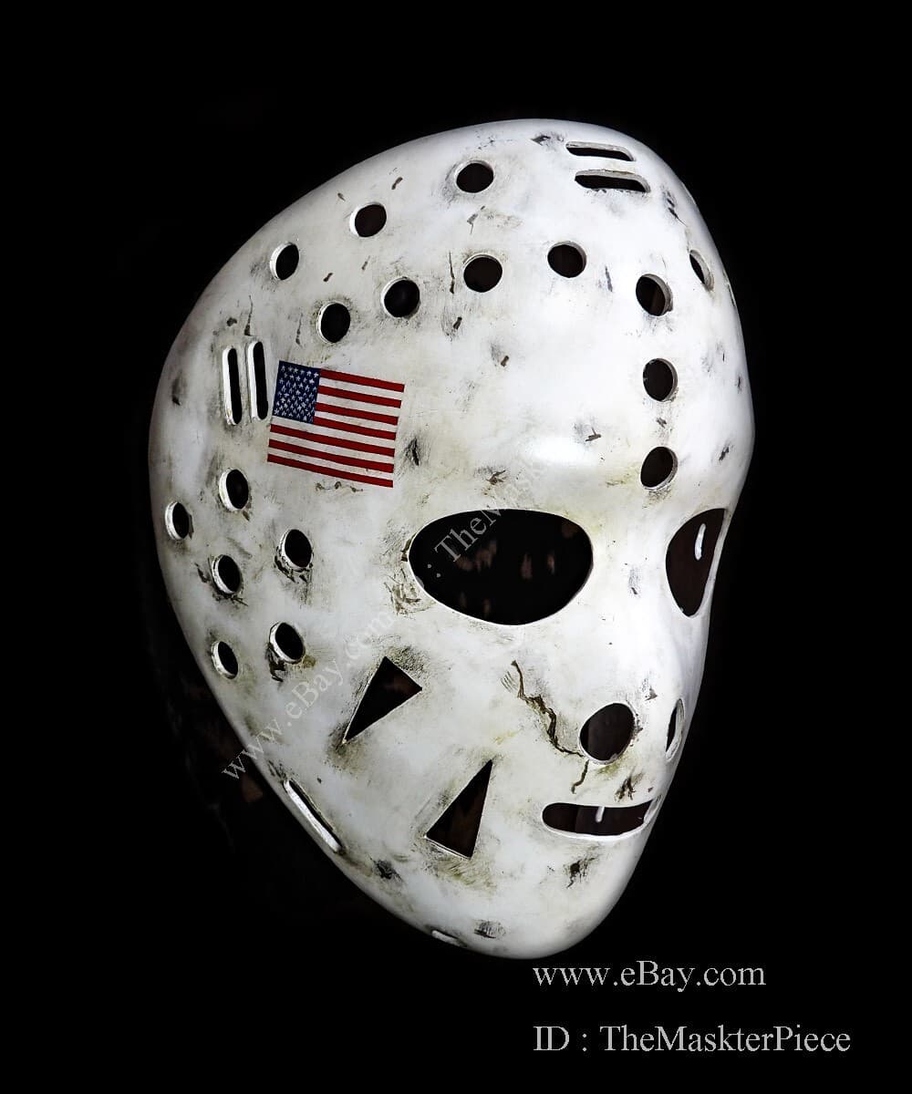 Ice Hockey Mask Goalie Helmet Wearable Home Decor Jim Craig Worn-out G165 4