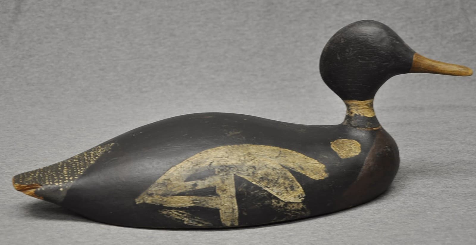 UNKNOWN RED BREASTED MERGANSER DRAKE DUCK DECOY  EAST COAST DS CARVED INTO BTM