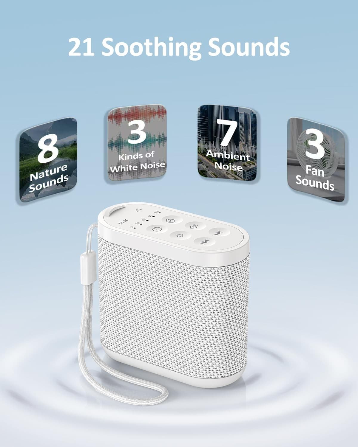 Portable Travel Sound Machine for Adults, Baby - White Noise Machine：Recharge... 5