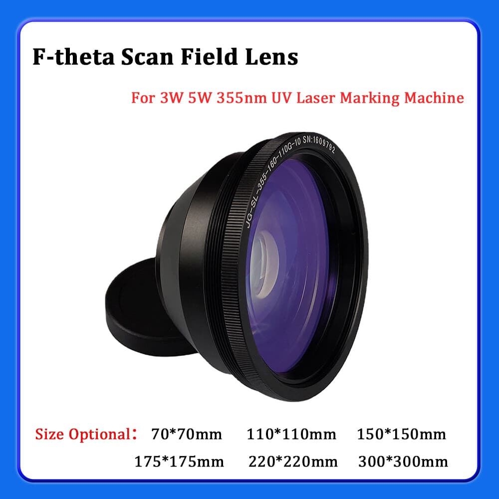 70-300mm 355nm F-theta Scan Lens Field Lens For 3W 5W UV Laser Marking Machine
