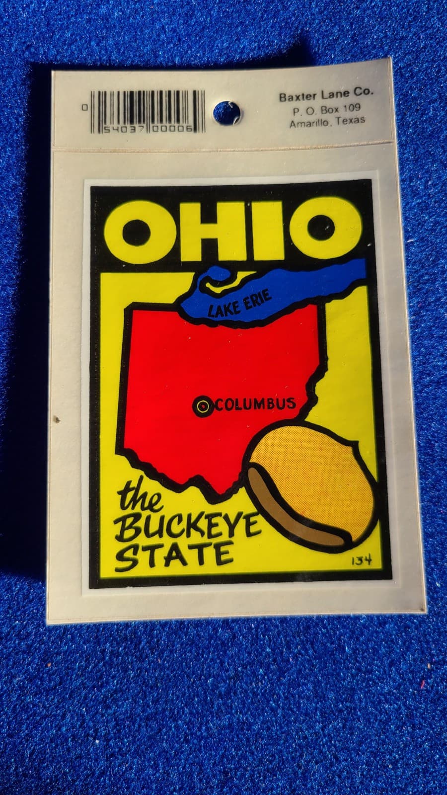 Ohio Buckeye State Vintage Travel Souvenir Decal Window Sticker - Free Shipping!