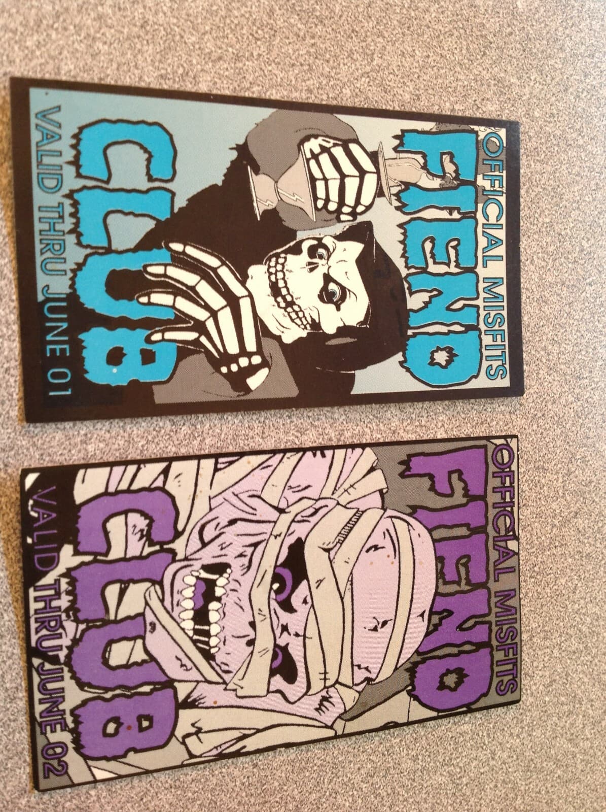 MISFITS VINTAGE OFFICIAL NEWSLETTER FIEND CLUB CARDS 2001 (2) GLENN DANZIG PUNK 3