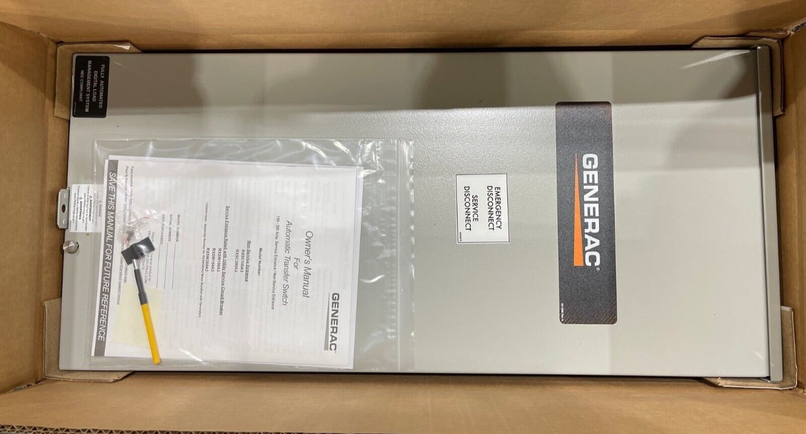 New, Generac, Service Entry Rated, RXSW200A3, 200 AMP AUTOMATIC TRANSFER SWITCH 4