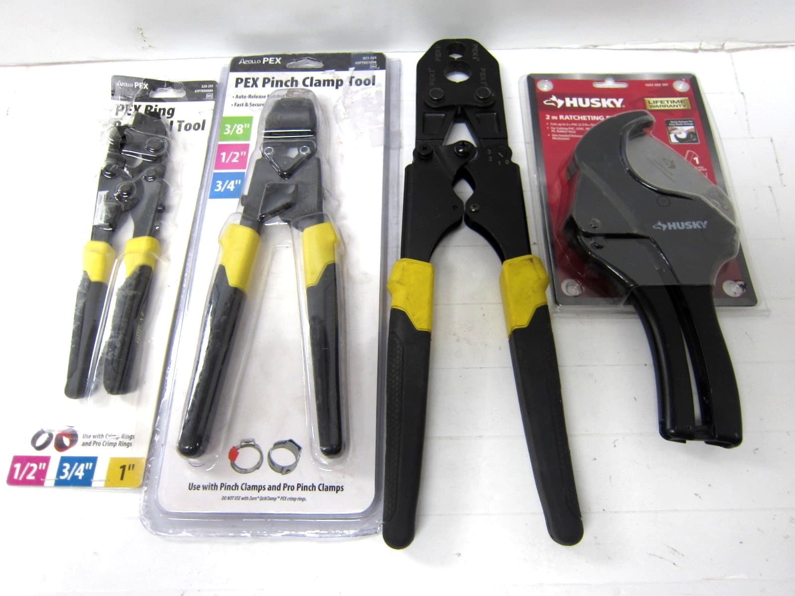 Apollo PEX Pinch Clamp Tools, 2" Ratching PVC Cutter, Plumber Tool Lot