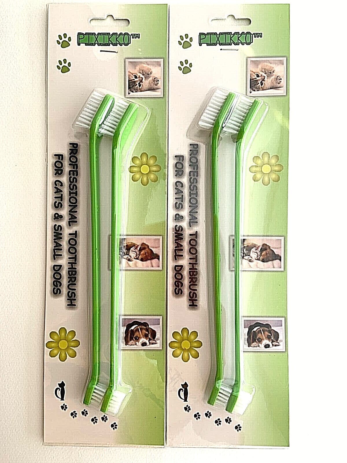Pet Dual-End 4-PC Dogs Cats Toothbrush - Remove Plaque Tartar Buildup 3
