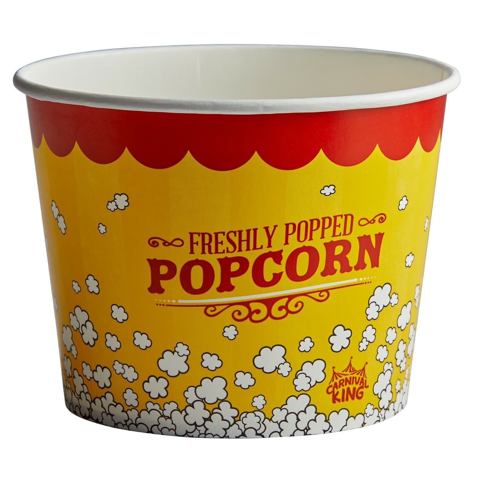 (150-Pack) 85 oz. Round Paper Movie Theatre Concession Popcorn Bucket 2