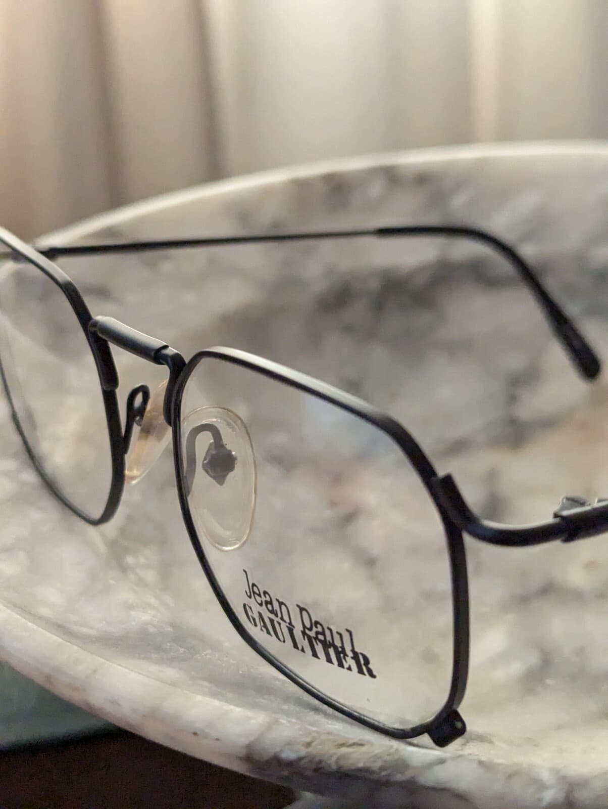 Vintage Jean Paul Gaultier Square Eyeglasses Geometric Sculptural Logo Graphic 4