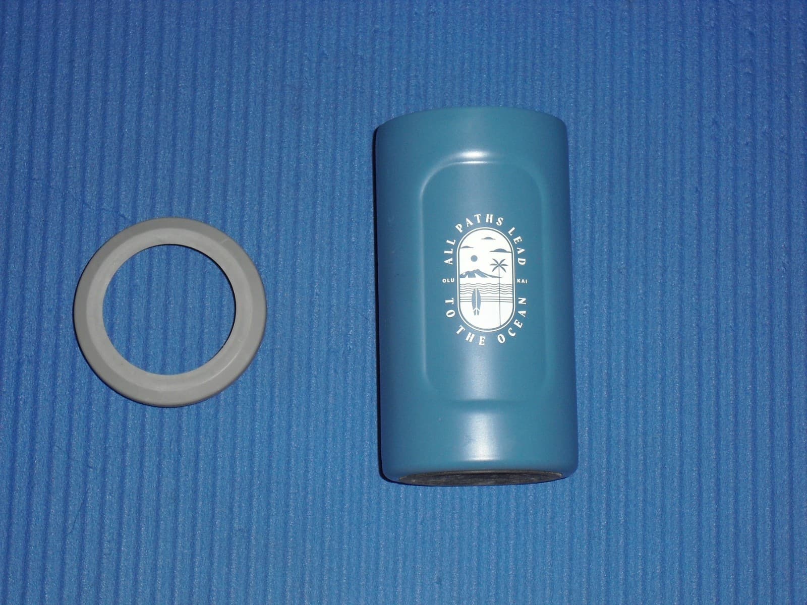 OluKai Stainless Steel Teal Blue Can Bottle Insulator Koozy 12 oz 3
