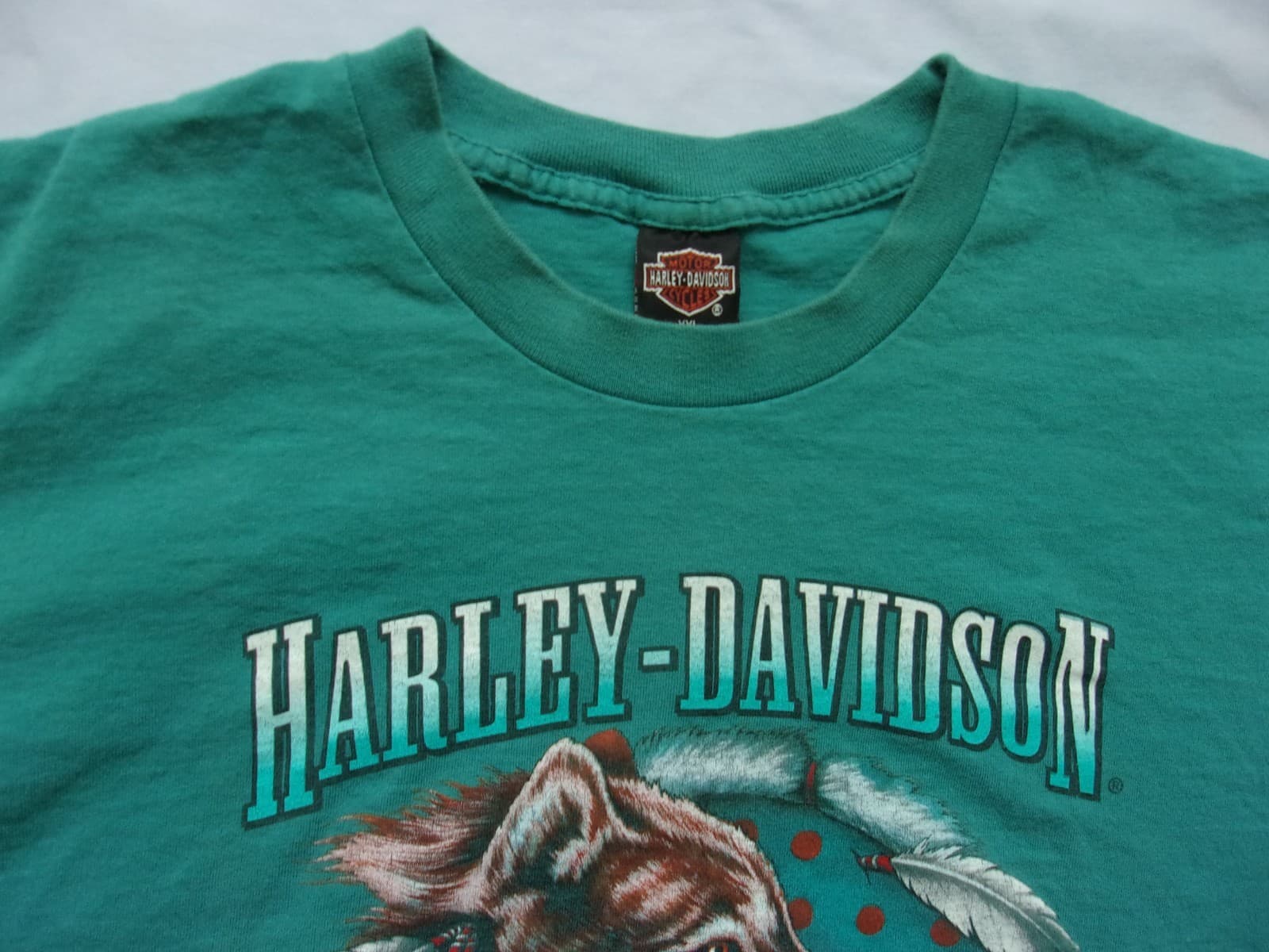 Harley-Davidson T Shirt Adult Sz XXL Rossiter's Sarasota, Fl Wolf/Eagle-Teal 3